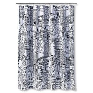 Room Essentials Shower Curtain - City Sketch